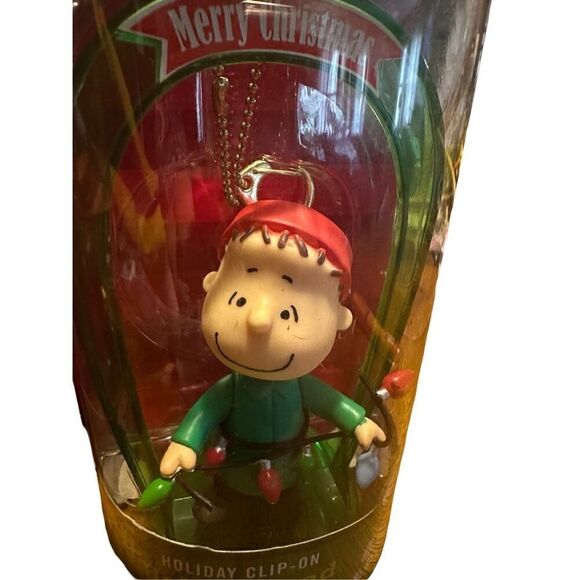 PEANUTS Holiday Clip-on Bobblehead Frame Linus and Charlie Brown Ornaments New - Picture 2 of 8